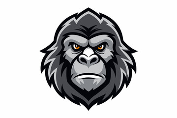 gorilla head logo vector on white background