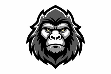 gorilla head logo vector on white background