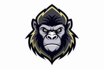 gorilla head logo vector on white background