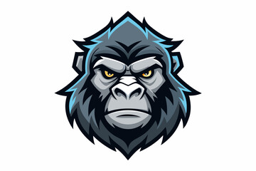 gorilla head logo vector on white background