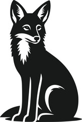 Wild animal silhouette jackal vector