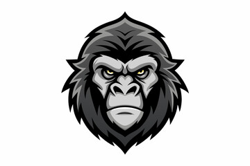 gorilla head logo vector on white background