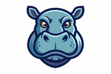 hippopotamus head logo vector on white background