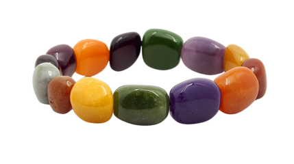 Multicolored Gemstone Bracelet with Polished Oval Stones