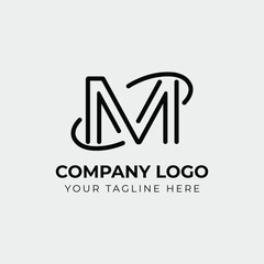 Modern monogram logo with letter M