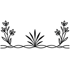 Herb and Flower Botanical Set line art vector