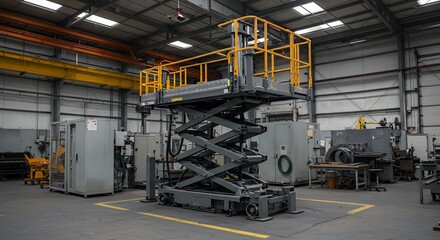 Scissor Lift in Industrial Setting