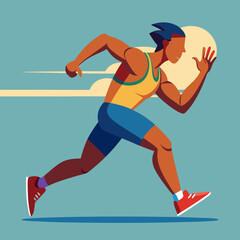 man running on the beach