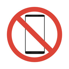No Cell Phones Sign Illustration Isolated on White Background