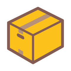 Cardboard Box Illustration Isolated on White Background