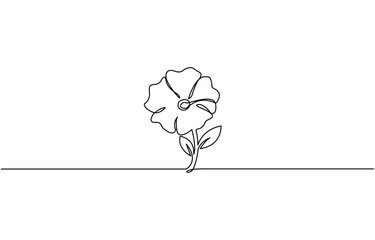Poppy, Remembrance Day or Veterans Day Continuous Line Drawing, Poppy, Remembrance Day or Veterans Day Continuous Line Drawing with Editable Stroke and Copy Space.