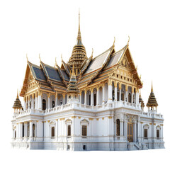 Isolated Golden Thai Temple with Spire