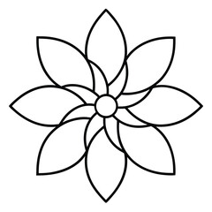 Fototapeta premium Minimal Line Art Floral Grid line art vector