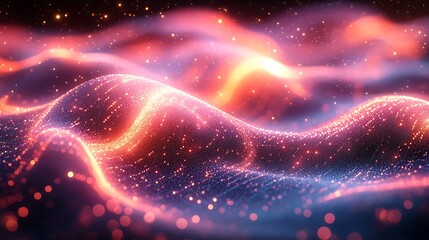 Fototapeta premium Abstract colorful light particles flowing beautifully high resolution photo