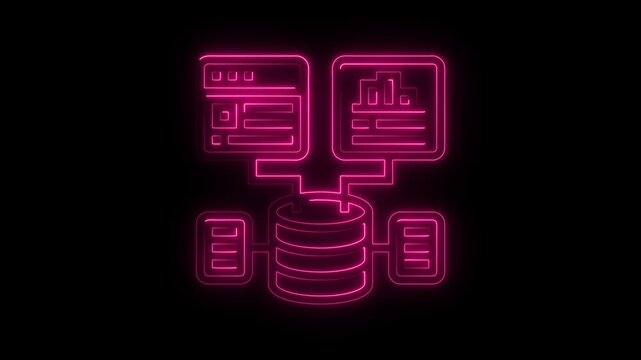 Neon Database and Data Visualization Concept