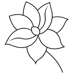 Single Line Continuous Flower line art vector