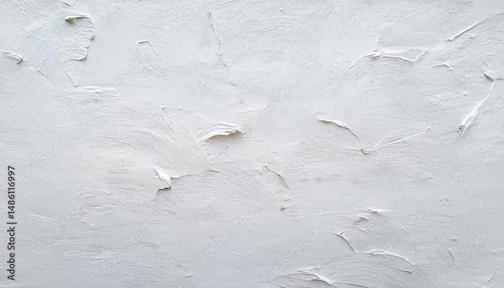 Aufkleber textured white plaster wall background with abstract brushstroke pattern for minimalist web design, 