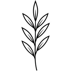 Tarragon Leaf Pattern line art vector