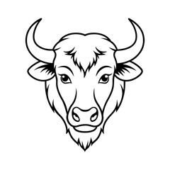 buffalo head outline line art illustration vector silhouette