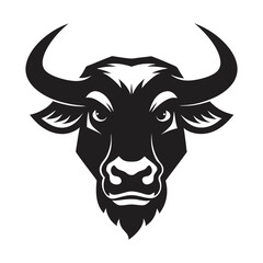 bull head mascot buffalo logo vector silhouette