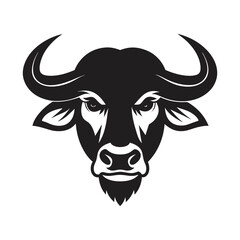 bull head mascot buffalo logo vector silhouette