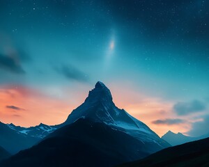 Mountain peak at twilight