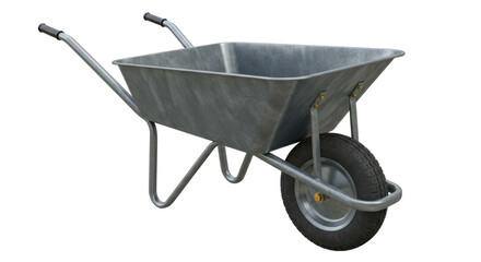 Isolated Metal Wheelbarrow for Gardening or Construction