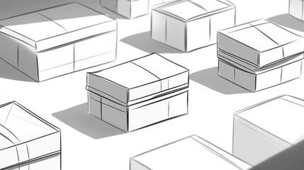 Cardboard boxes, sunlight, warehouse, storage