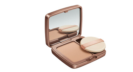 Isolated Compact Powder Makeup with Mirror and Applicator