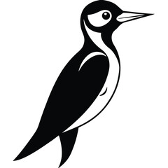 Woodpecker vector silhouette black design white background