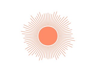 Colourful sun and sun rays