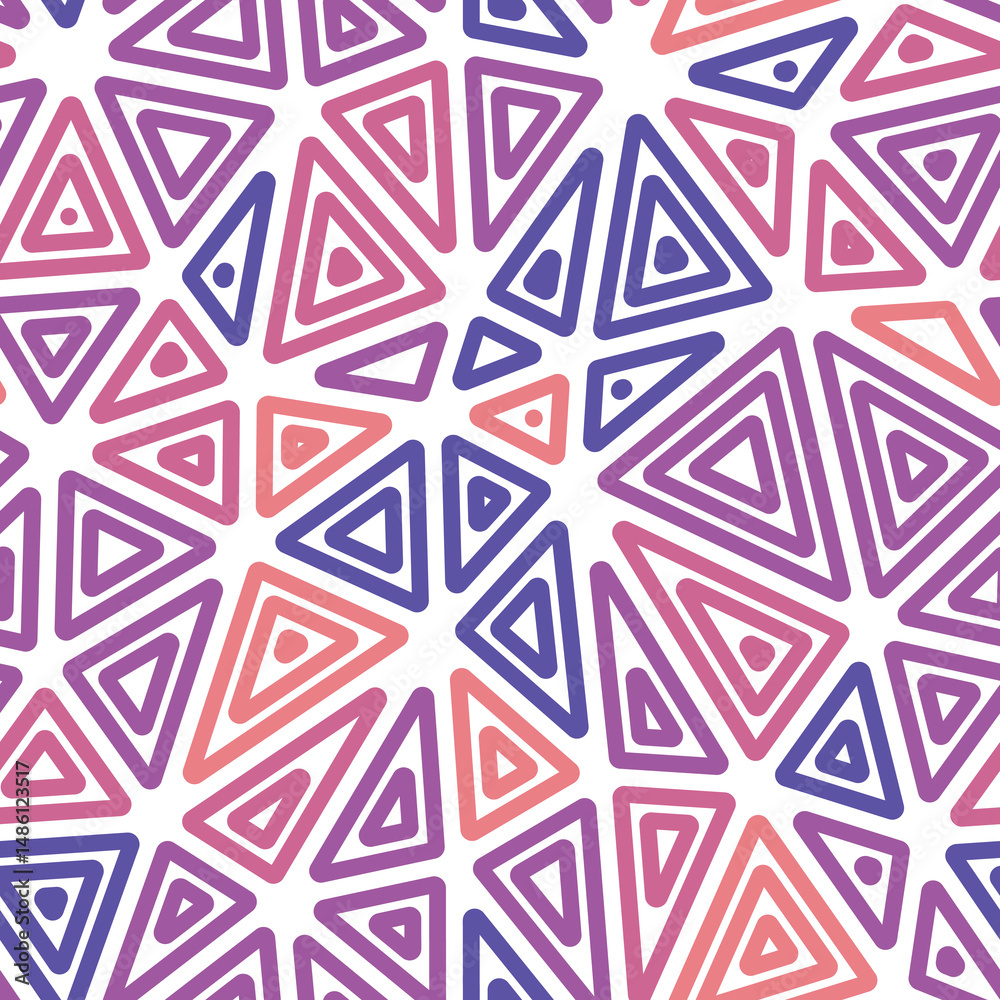 Poster minimalistic triangles background. multiple repeated inner triangles. large shape size. multiple col
