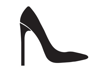High Heel Silhouette Design Vector Illustration Clipart, Set of black high heel shoes silhouettes isolated on white background. EPS 10