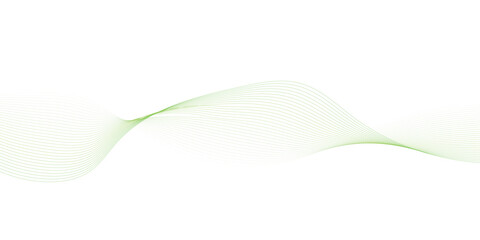 Abstract green wave element for design. Digital frequency track equalizer. Stylized line art background. Vector illustration. Wave with lines created using blend tool.