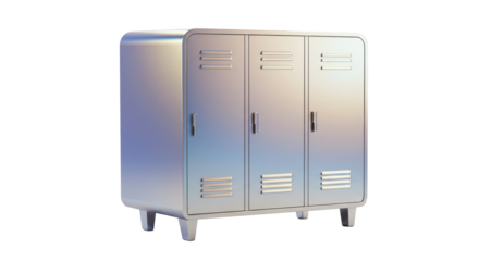 Isolated Three Door Metal Locker