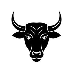 bull head logo silhouette vector art