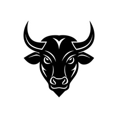 bull head logo silhouette vector art