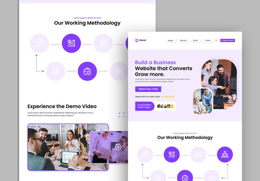 Modern Software Business Landing Page Design for Web and App Services