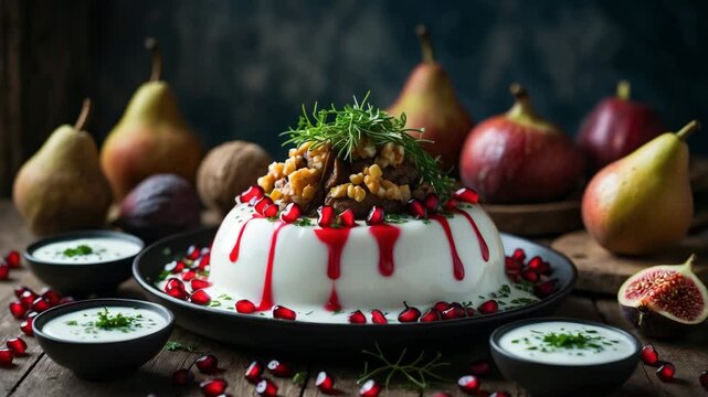 Traditional meal. Prepared with stuffed poblano pepper garnished with a walnut sauce.