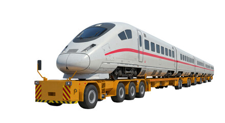 Fototapeta premium Isolated Train on Transporter Railway Transportation