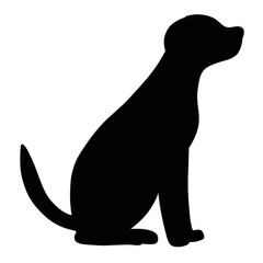 silhouette of a dog on white transparent background 