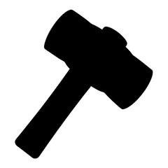 Silhouette of a rubber mallet tool for woodworking and home improvement