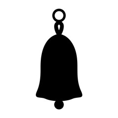 Elegant silhouette of a festive bell, holiday icon, symbol of celebration