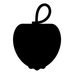 Simple Silhouette of an Apple with a Loop for Decoration or Hanging