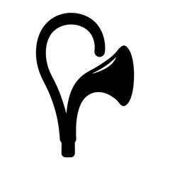 Stylized image of ear trumpet combined with a walking cane illustration © Atique62