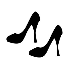 Elegant silhouette of two high heel shoes, a fashion statement and symbol