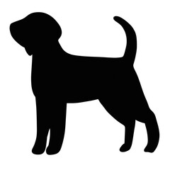 silhouette of a dog on white transparent background 