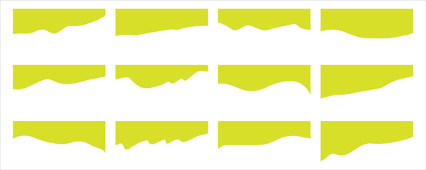  Abstract Wave Border set vector on white background.