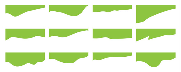  Abstract Wave Border set vector on white background.