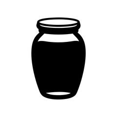 Silhouette of a jam jar isolated against a white background image
